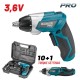 ΚΑΤΣΑΒΙΔΙ ΜΠΑΤΑΡΙΑΣ BORMANN PRO BBP3010 3.6V ΜΕ ΒΑΛΙΤΣΑ ΚΑΙ 44 ΕΞΑΡΤΗΜΑΤΑ