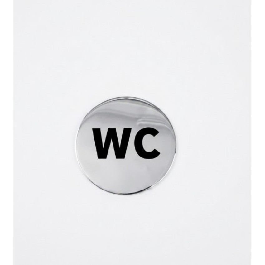 ΠΙΝΑΚΙΔΑ ΜΕΤΑΛΛΙΚΗ WC ΜΕ ΔΙΑΜΕΤΡΟ 7.5 CM ΓΙΑ ΠΟΡΤΑ ΤΟΥΑΛΕΤΑΣ