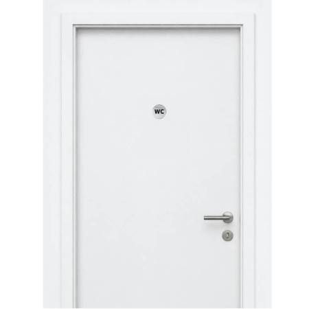 ΠΙΝΑΚΙΔΑ ΜΕΤΑΛΛΙΚΗ WC ΜΕ ΔΙΑΜΕΤΡΟ 7.5 CM ΓΙΑ ΠΟΡΤΑ ΤΟΥΑΛΕΤΑΣ