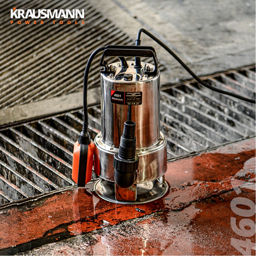 ΥΠΟΒΡΥΧΙΑ ΑΝΤΛΙΑ ΑΚΑΘΑΡΤΩΝ ΥΔΑΤΩΝ ΙΝΟΧ 750W KRAUSMANN 4601