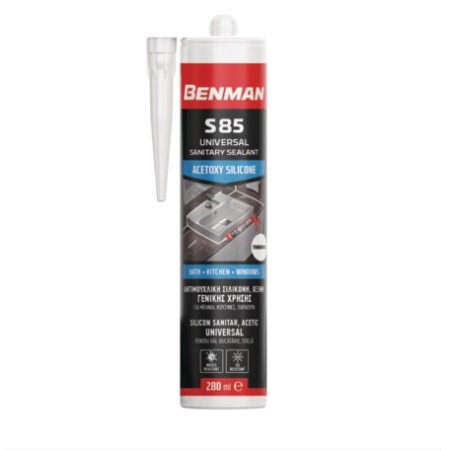 ΑΝΤΙΜΟΥΧΛΙΚΗ ΣΙΛΙΚΟΝΗ ΓΕΝΙΚΗΣ ΧΡΗΣΗΣ BENMAN S85 280ml ΔΙΑΦΑΝΗΣ