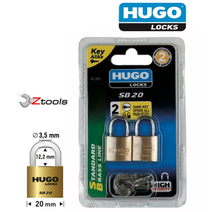ΛΟΥΚΕΤΑ ΑΠΟ ΟΡΕΙΧΑΛΚΟ HUGO LOCKS BR 20 KEYED ALIKE