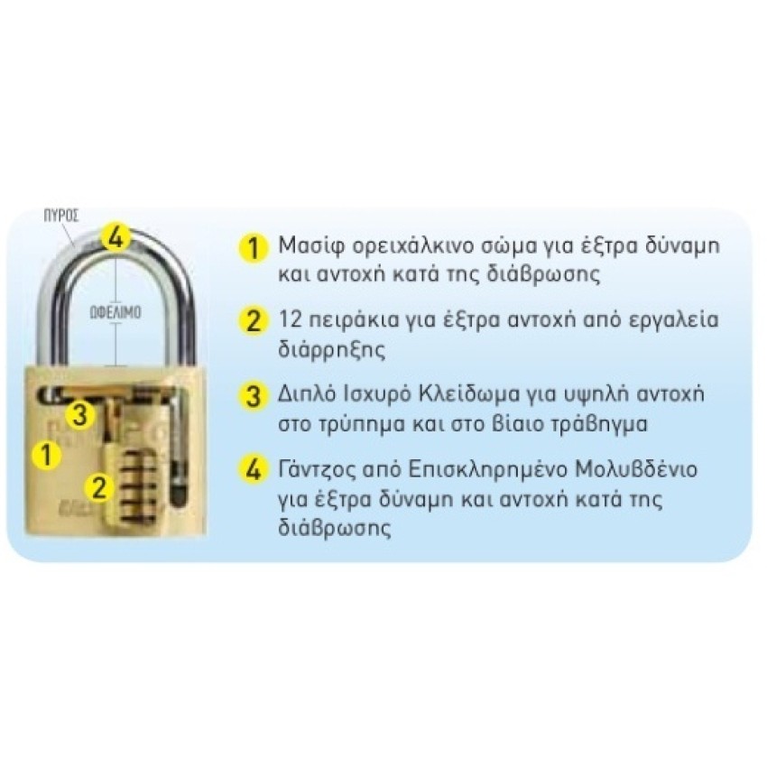 ΛΟΥΚΕΤΟ ΕΝΙΣΧΥΜΕΝΟ ΑΠΟ ΟΡΕΙΧΑΛΚΟ HUGO LOCKS ULTRA