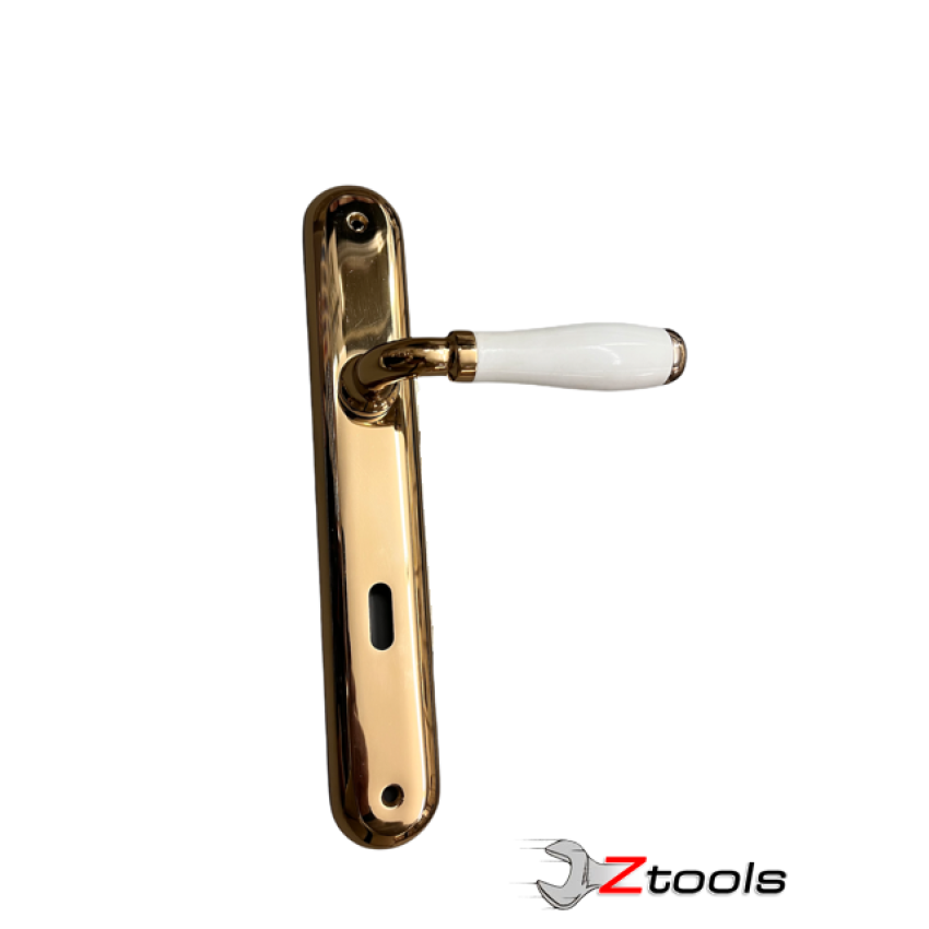 ΠΟΜΟΛΑ ΠΟΡΤΑΣ POMOMETAL ΧΡΥΣΗ ΠΛΑΚΑ ΛΕΥΚΗ ΛΑΒΗ ΖΕΥΓΟΣ 3001