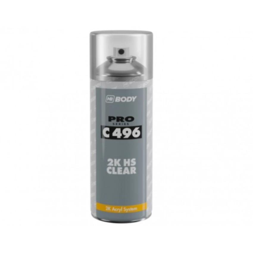 HB BODY-C496 2K HS CLEAR SPRAY- ΔΙΑΦΑΝΟ ΒΕΡΝΙΚΙ 2 ΣΥΣΤΑΤΙΚΩΝ ΥΨΗΛΩΝ ΣΤΕΡΕΩΝ 400ML