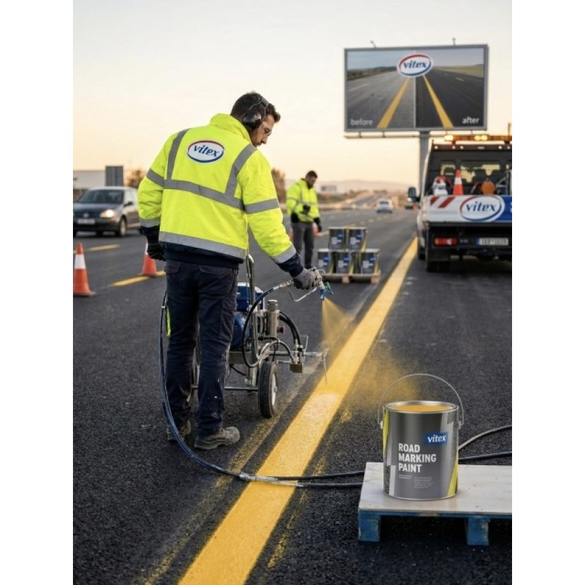 ΧΡΩΜΑ ΔΙΑΓΡΑΜΜΙΣΗΣ ROAD MARKING VITEX ΚΙΤΡΙΝΟ 750ML
